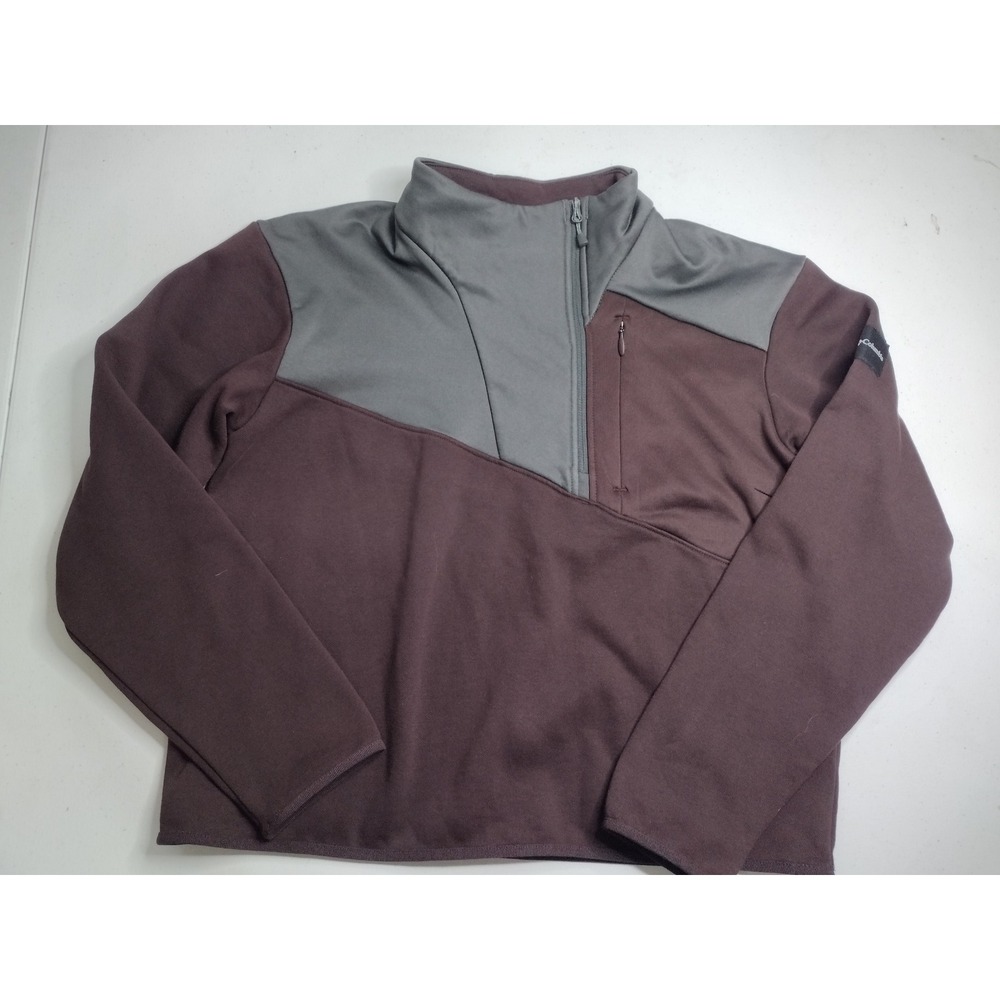 Columbia Women's 1/4 Zip Pullover Fleece Brown Gray Size M Outdoor Sportswear